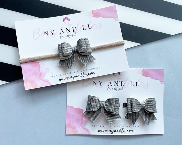 Lily Bow - Pebble Grey